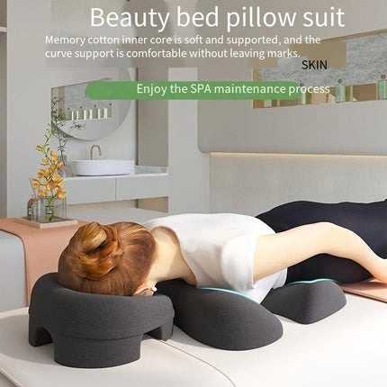 Comfort Zoning, No Fatigue—Ergonomic Beauty Bed Pillow Set（light gray）.