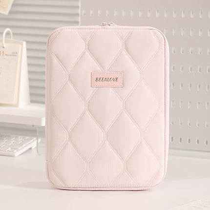 **BEENLOVE Tablet Storage Bag: 180° Full-Open Independent Compartment, Shockproof & Portable, Multifunctional Design**(Pink).