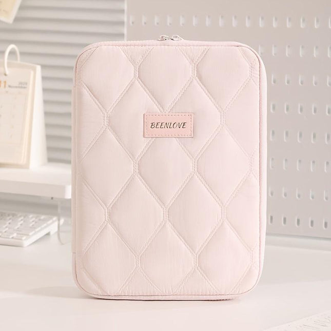 **BEENLOVE Tablet Storage Bag: 180° Full-Open Independent Compartment, Shockproof & Portable, Multifunctional Design**(Pink).
