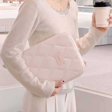 **BEENLOVE Tablet Storage Bag: 180° Full-Open Independent Compartment, Shockproof & Portable, Multifunctional Design**(Pink).