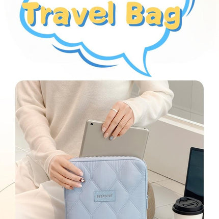 **BEENLOVE Tablet Storage Bag: 180° Full-Open Independent Compartment, Shockproof & Portable, Multifunctional Design**(Pink).