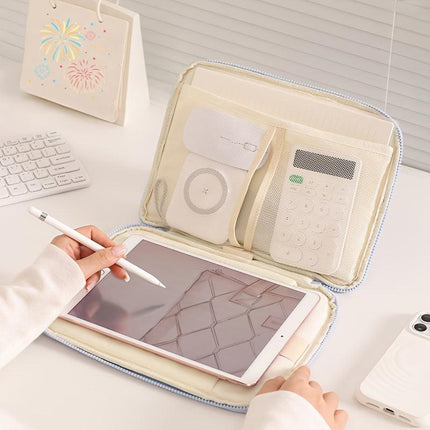 **BEENLOVE Tablet Storage Bag: 180° Full-Open Independent Compartment, Shockproof & Portable, Multifunctional Design**(Pink).