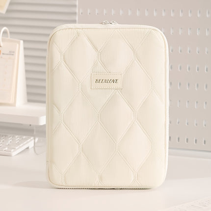 (beige)**BEENLOVE Tablet Storage Bag: 180° Full-Open Independent Compartment, Shockproof & Portable, Multifunctional Design**.