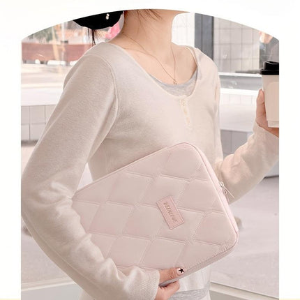 (beige)**BEENLOVE Tablet Storage Bag: 180° Full-Open Independent Compartment, Shockproof & Portable, Multifunctional Design**.