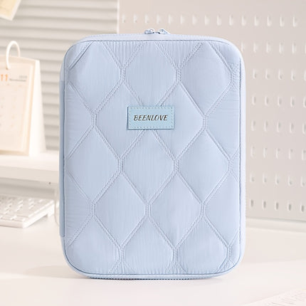 (blue)**BEENLOVE Tablet Storage Bag: 180° Full-Open Independent Compartment, Shockproof & Portable, Multifunctional Design**.