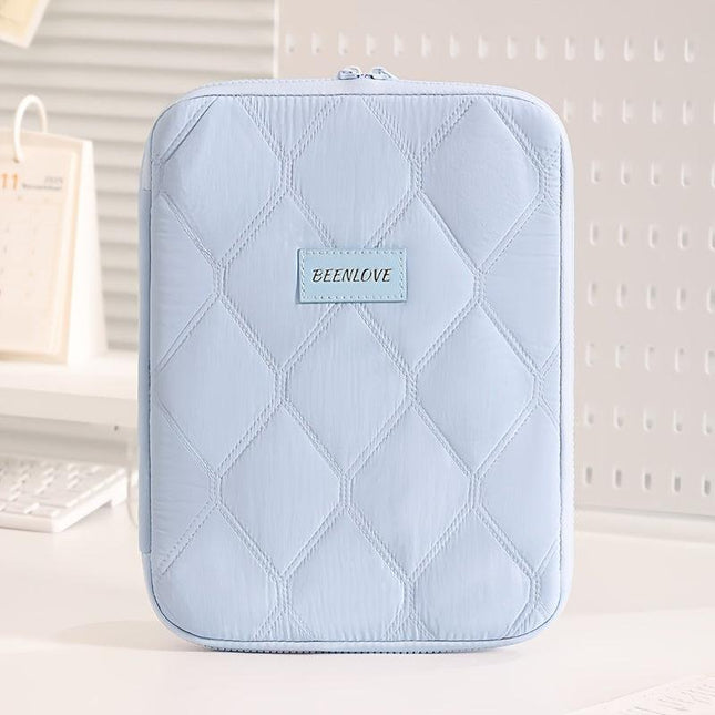 (blue)**BEENLOVE Tablet Storage Bag: 180° Full-Open Independent Compartment, Shockproof & Portable, Multifunctional Design**.