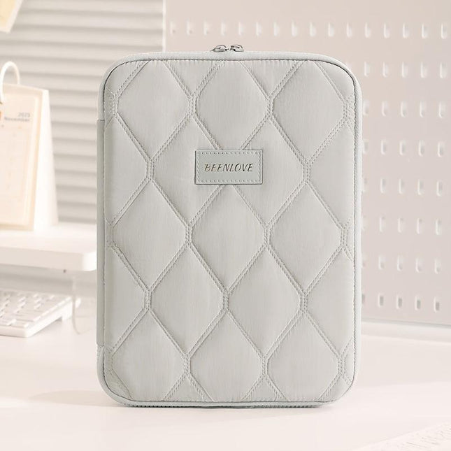 (grey)**BEENLOVE Tablet Storage Bag: 180° Full-Open Independent Compartment, Shockproof & Portable, Multifunctional Design**.