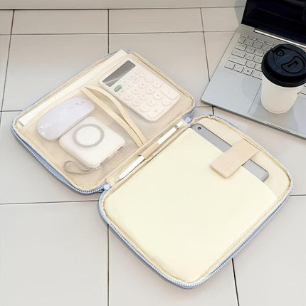 (grey)**BEENLOVE Tablet Storage Bag: 180° Full-Open Independent Compartment, Shockproof & Portable, Multifunctional Design**.