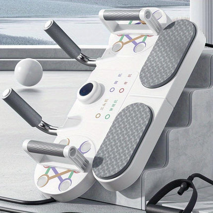 (WHITE)Three-in-One Training Board: Push-Ups, Planks & Resistance Band Workouts — Your All-in-One Home Fitness Solution.