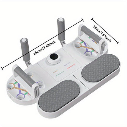 (WHITE)Three-in-One Training Board: Push-Ups, Planks & Resistance Band Workouts — Your All-in-One Home Fitness Solution.