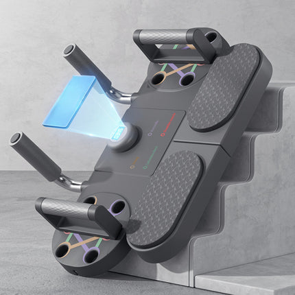 BLACK Three-in-One Training Board: Push-Ups, Planks & Resistance Band Workouts — Your All-in-One Home Fitness Solution.