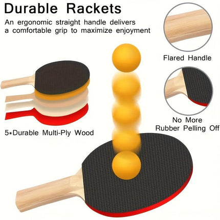 Easy-to-Install Durable Racket: 3-Step Assembly, 5-Layer Composite Wood, Ergonomic Non-Slip Grip for Long-Lasting Comfortable Sports Experience.