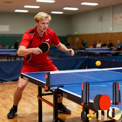 Easy-to-Install Durable Racket: 3-Step Assembly, 5-Layer Composite Wood, Ergonomic Non-Slip Grip for Long-Lasting Comfortable Sports Experience.