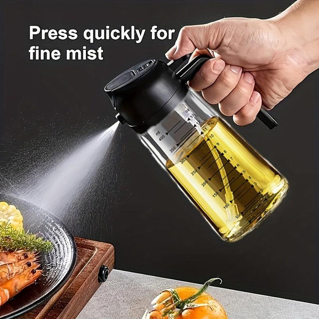 2-in-1 Precision Oil Control Bottle: Spray/Dispense Dual Modes, Leak-Proof, Effortless, Hands-Free..