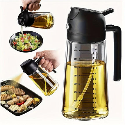2-in-1 Precision Oil Control Bottle: Spray/Dispense Dual Modes, Leak-Proof, Effortless, Hands-Free..