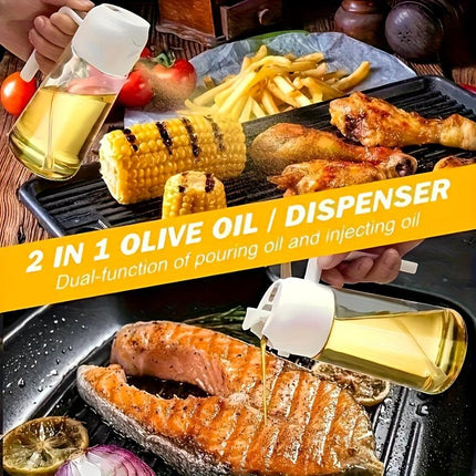 2-in-1 Precision Oil Control Bottle: Spray/Dispense Dual Modes, Leak-Proof, Effortless, Hands-Free..