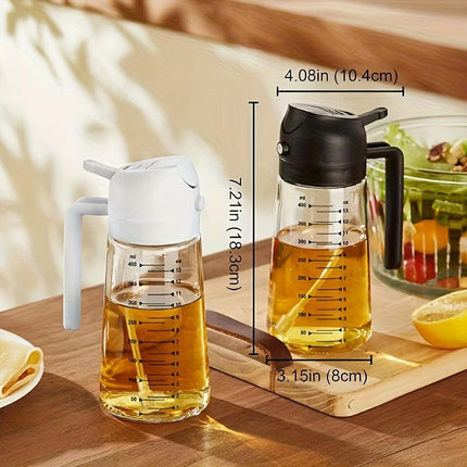 2-in-1 Precision Oil Control Bottle: Spray/Dispense Dual Modes, Leak-Proof, Effortless, Hands-Free..
