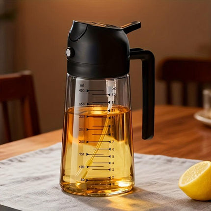 2-in-1 Precision Oil Control Bottle: Spray/Dispense Dual Modes, Leak-Proof, Effortless, Hands-Free..