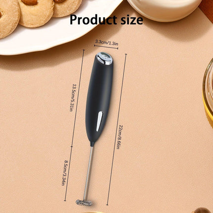 BLACK**Handheld Electric Frother | 10000 RPM Powerful Motor, One-Touch Start/Stop, Easily Froths, Mixes, and Blends – Your Kitchen Drink Essential Helper**.