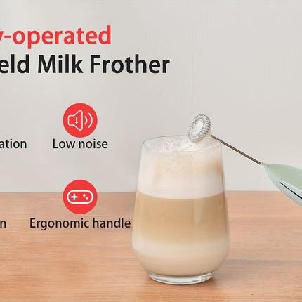 BLACK**Handheld Electric Frother | 10000 RPM Powerful Motor, One-Touch Start/Stop, Easily Froths, Mixes, and Blends – Your Kitchen Drink Essential Helper**.