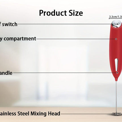 **Handheld Electric Frother | 10000 RPM Powerful Motor, One-Touch Start/Stop, Easily Froths, Mixes, and Blends – Your Kitchen Drink Essential Helper**RED.