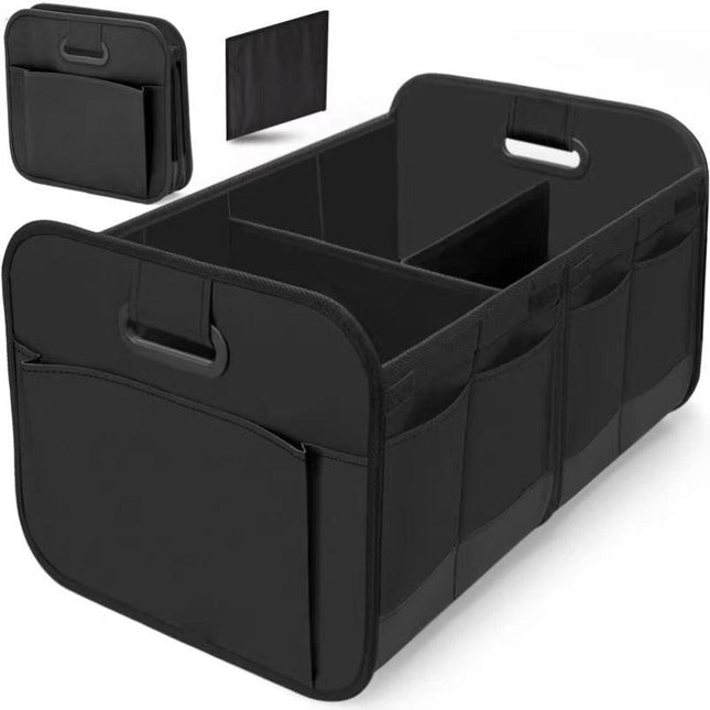 Black 3-in-1 Foldable Storage Organizer: Portable, Expandable, with Removable Dividers & 12 Extra Pockets – Your All-in-One Storage Solution.