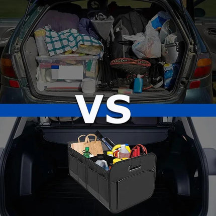 Black 3-in-1 Foldable Storage Organizer: Portable, Expandable, with Removable Dividers & 12 Extra Pockets – Your All-in-One Storage Solution.