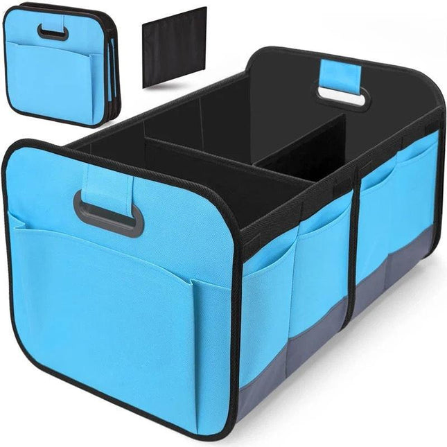 3-in-1 Sky blue Foldable Storage Organizer: Portable, Expandable, with Removable Dividers & 12 Extra Pockets – Your All-in-One Storage Solution.