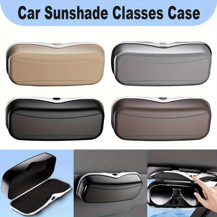 Car Travel Three-Piece Set: Push-Open Eyeglass Case, Universal Storage Case, and Secure Organizer—Complete On-the-Go Storage, Peace of Mind Every Journey（Black)）.