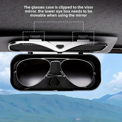 Car Travel Three-Piece Set: Push-Open Eyeglass Case, Universal Storage Case, and Secure Organizer—Complete On-the-Go Storage, Peace of Mind Every Journey(Grey).