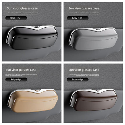 Car Travel Three-Piece Set: Push-Open Eyeglass Case, Universal Storage Case, and Secure Organizer—Complete On-the-Go Storage, Peace of Mind Every Journey(Beige).
