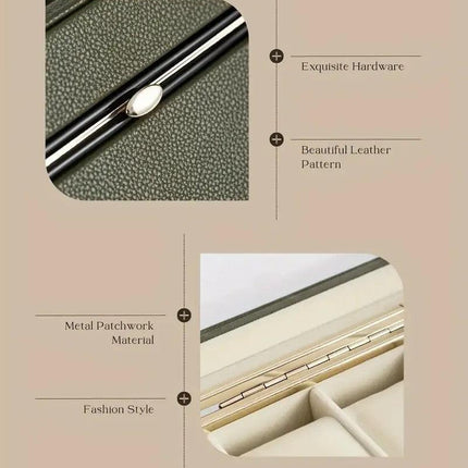 Luxury transparent-lid watch box with 6 fabric-lined compartments, portable and shockproof design, suitable for both men and women. Ideal for home, travel, or gifting—a refined storage solution for fine watches and jewelry. (Black).