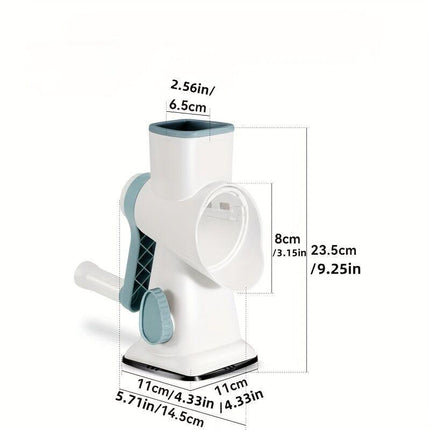 Three-Step Hand-Crank Ice Crusher｜Transparent Ice Box for Visible Operation, Anti-Slip Effort-Saving Design, 23.5cm Compact Body for Ice Making Anywhere.
