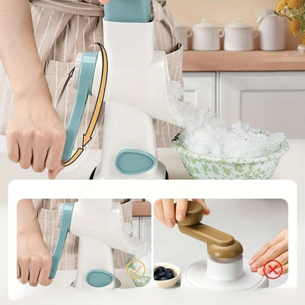 Three-Step Hand-Crank Ice Crusher｜Transparent Ice Box for Visible Operation, Anti-Slip Effort-Saving Design, 23.5cm Compact Body for Ice Making Anywhere.