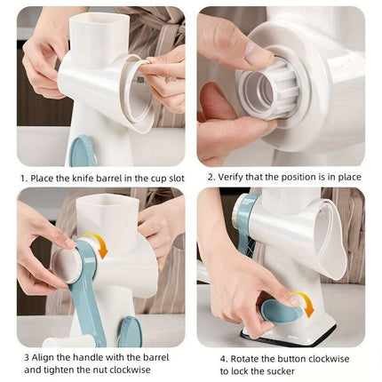 Three-Step Hand-Crank Ice Crusher｜Transparent Ice Box for Visible Operation, Anti-Slip Effort-Saving Design, 23.5cm Compact Body for Ice Making Anywhere.