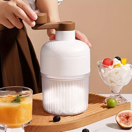 Hand-Crank Ice Maker in 10 Seconds｜Anti-Slip Handle + Transparent Large Ice Box, Unlock Colorful Summer Smoothies & Shaved Ice.