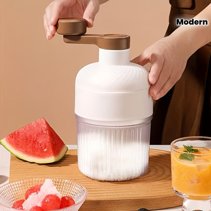 Hand-Crank Ice Maker in 10 Seconds｜Anti-Slip Handle + Transparent Large Ice Box, Unlock Colorful Summer Smoothies & Shaved Ice.