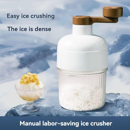 Hand-Crank Ice Maker in 10 Seconds｜Anti-Slip Handle + Transparent Large Ice Box, Unlock Colorful Summer Smoothies & Shaved Ice.
