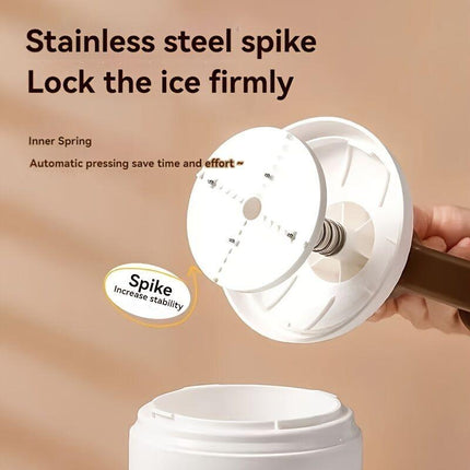 Hand-Crank Ice Maker in 10 Seconds｜Anti-Slip Handle + Transparent Large Ice Box, Unlock Colorful Summer Smoothies & Shaved Ice.