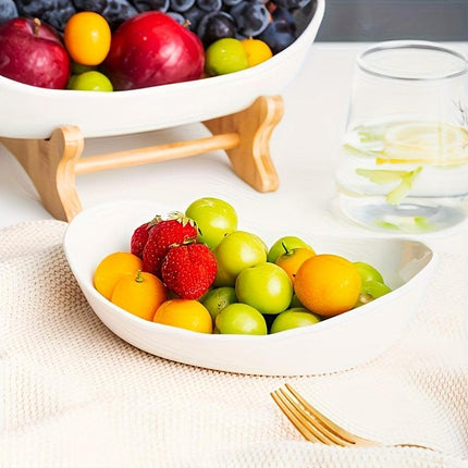 White**Nordic-Style Three-Tier Extendable Fruit Tray | Creative Living Room Snack Stand, Adjustable Height, Anti-Slip Expandable Display Tray**.