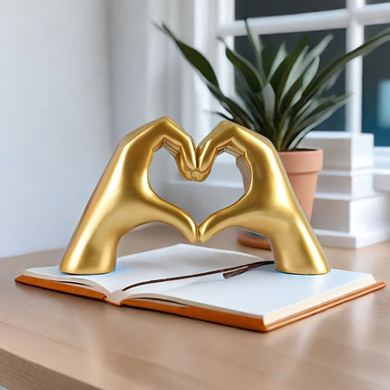 GOLD Elegant Heart-shaped Sculpture: Pure lines capture love, accompanying you in writing tender everyday moments..