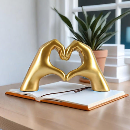 GOLD Elegant Heart-shaped Sculpture: Pure lines capture love, accompanying you in writing tender everyday moments..