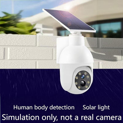Solar sensor simulation camera light - No real monitoring function, simulated appearance design, smart sensor lighting, for outdoor security warning purposes | Energy-saving anti-theft solution | Warning lighting equipment.