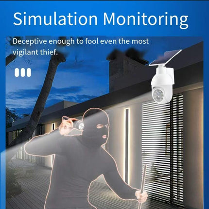 Solar sensor simulation camera light - No real monitoring function, simulated appearance design, smart sensor lighting, for outdoor security warning purposes | Energy-saving anti-theft solution | Warning lighting equipment.