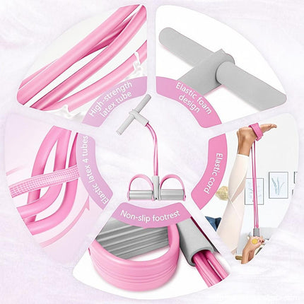 Resistance Band Exerciser: Full-Body Workout, Easy Toning(PINK).
