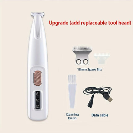 Low-Noise Pet Clipper for Dogs & Cats: Quiet Operation Reduces Stress, Rounded Blade Prevents Skin Irritation, 90-Min Runtime + Spare Blade Included.