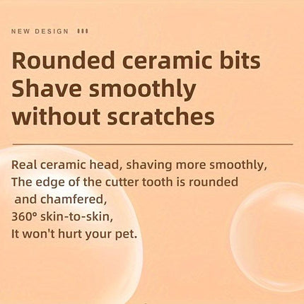 Low-Noise Pet Clipper for Dogs & Cats: Quiet Operation Reduces Stress, Rounded Blade Prevents Skin Irritation, 90-Min Runtime + Spare Blade Included.