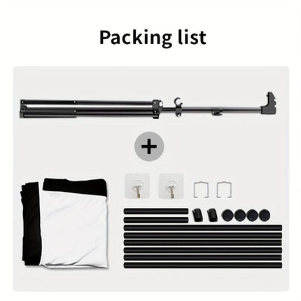 60in Portable and mobile projection screen with tripod stand, 16:9 HD format, suitable for home theater and indoor wall mounting. Made of polyester fabric, easy to set up and use. Ideal for office presentations and home entertainment, ready to use right o.