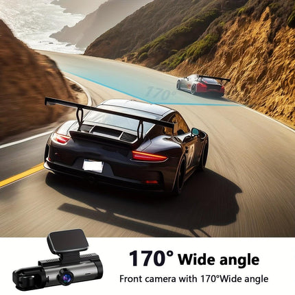 Super Memory Triple Cam Dash Cam! 32GB storage + 1080P HD triple lens, 170° panoramic coverage of front, cabin, and rear, 24/7 protection for your safe journey..