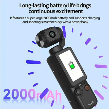 BLACK**4K HD 180° Rotating Anti-Shake Action Camera｜1.9-Inch Screen + 2000mAh Battery, Compact & Portable Vlogging & Travel Companion — Streamlined Design, Durable, Ideal for Content Creators & Holiday Gifting**.